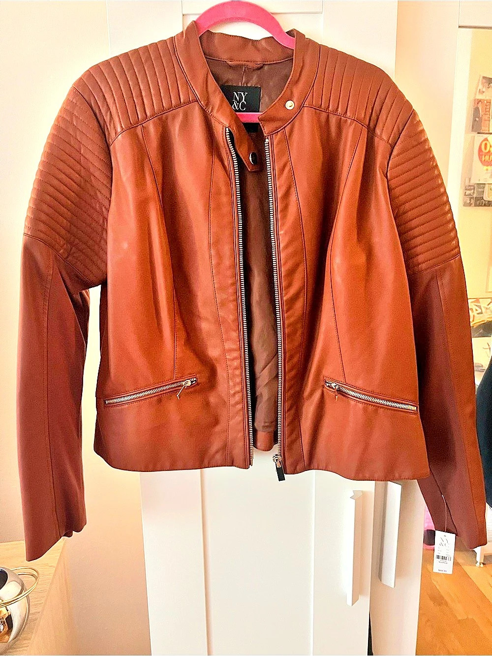 NY&C Moto Jacket in Brown XL NWT